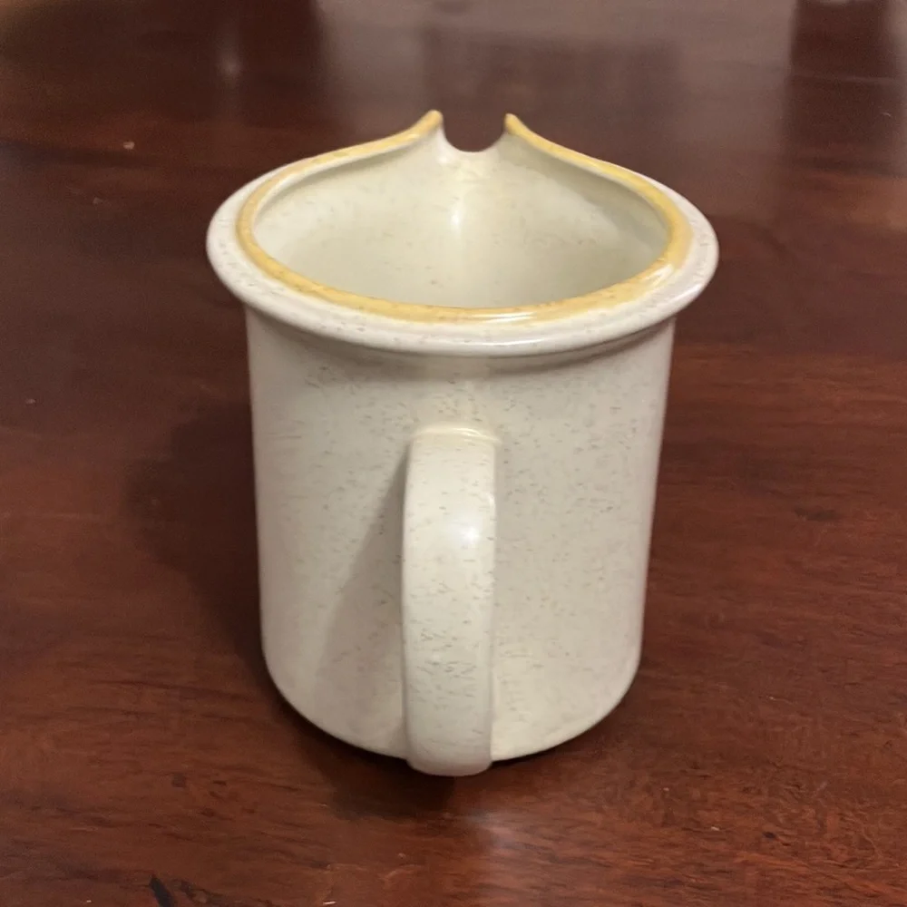 Vintage Hearthside Garden Festival Stoneware Creamer Yellow Rim Speckled Japan